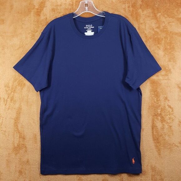 POLO RALPH LAUREN Shirt Mens Medium Navy Pullover Crew Short Sleeve Logo Tee - Picture 1 of 6